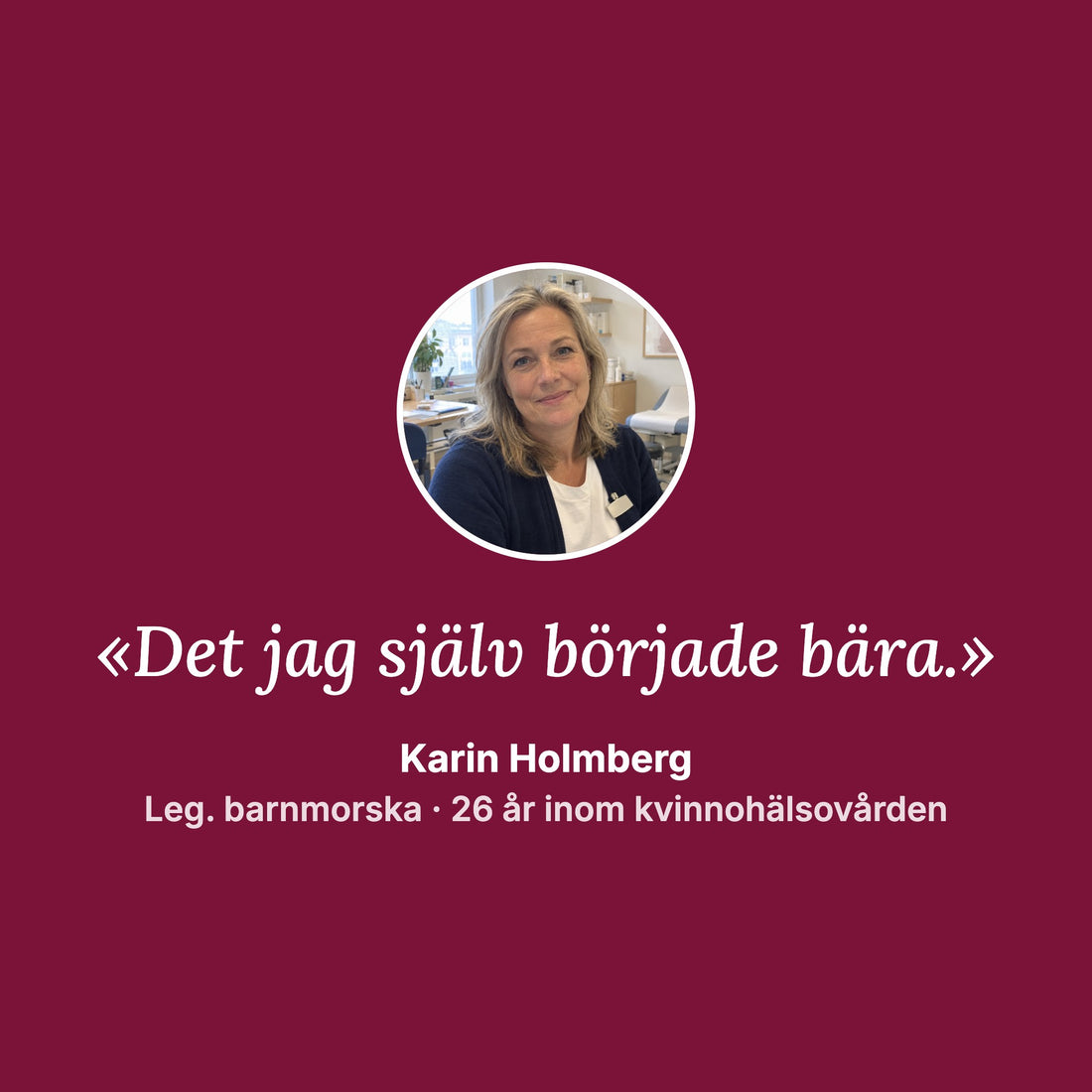Barnmorska som själv bär Stilla